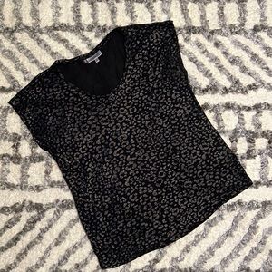 3/$20 ! Jennifer Lopez black on black leopard print shirt